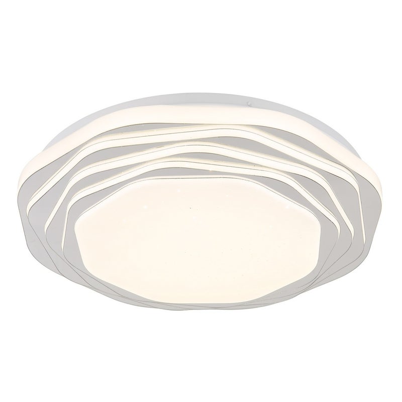38 cm półwpuszczana lampa sufitowa z wbudowaną diodą LED, matowa biel, dioda LED 3000-6000K