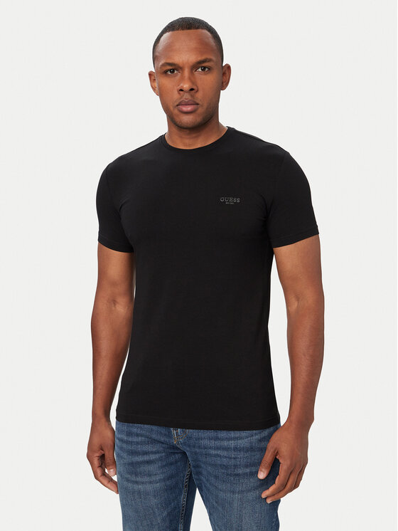 Guess T-Shirt M6YI24 K3728 Czarny Extra Slim Fit