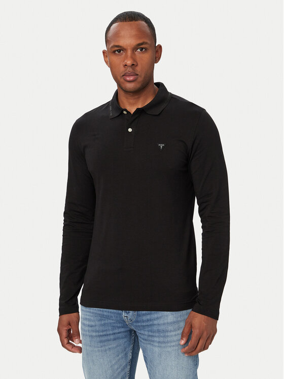 Guess Polo M6YP36 K4395 Czarny Extra Slim Fit