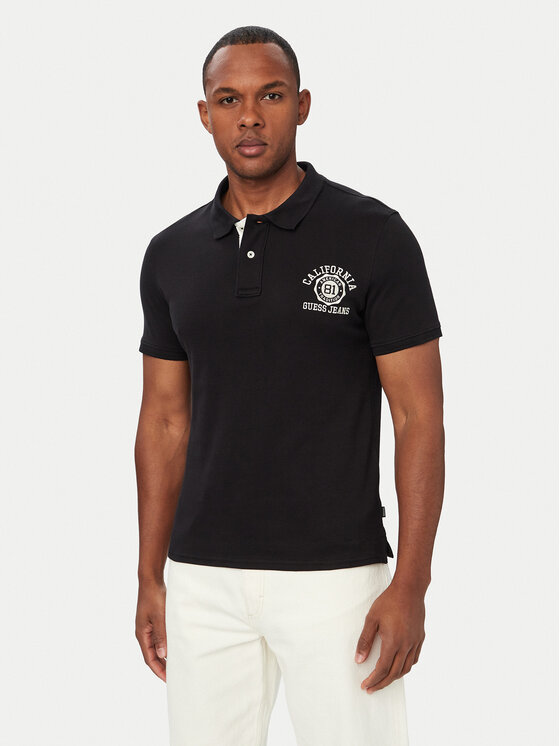 Guess Jeans Polo M6YP05 K3978 Czarny Regular Fit
