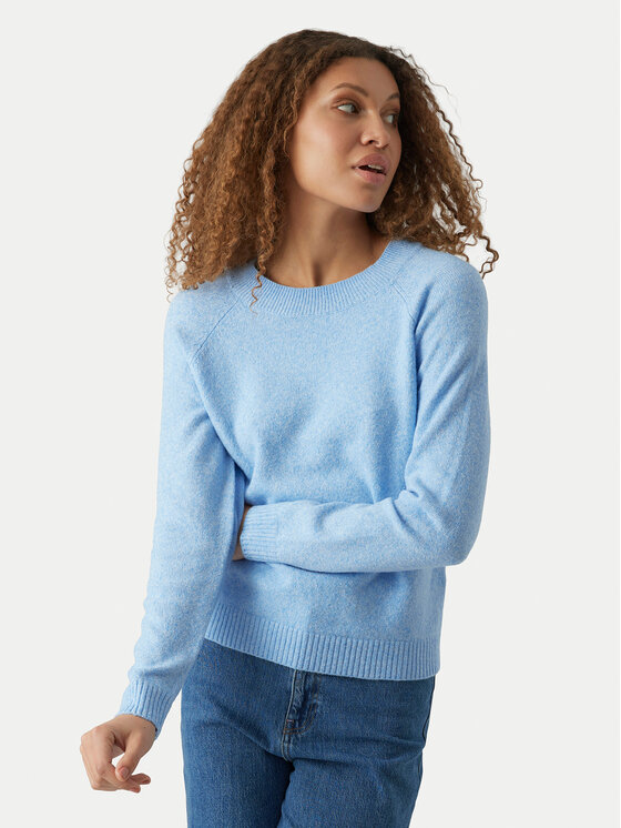 Vero Moda Sweter Doffy 10201022 Niebieski jasny Regular Fit