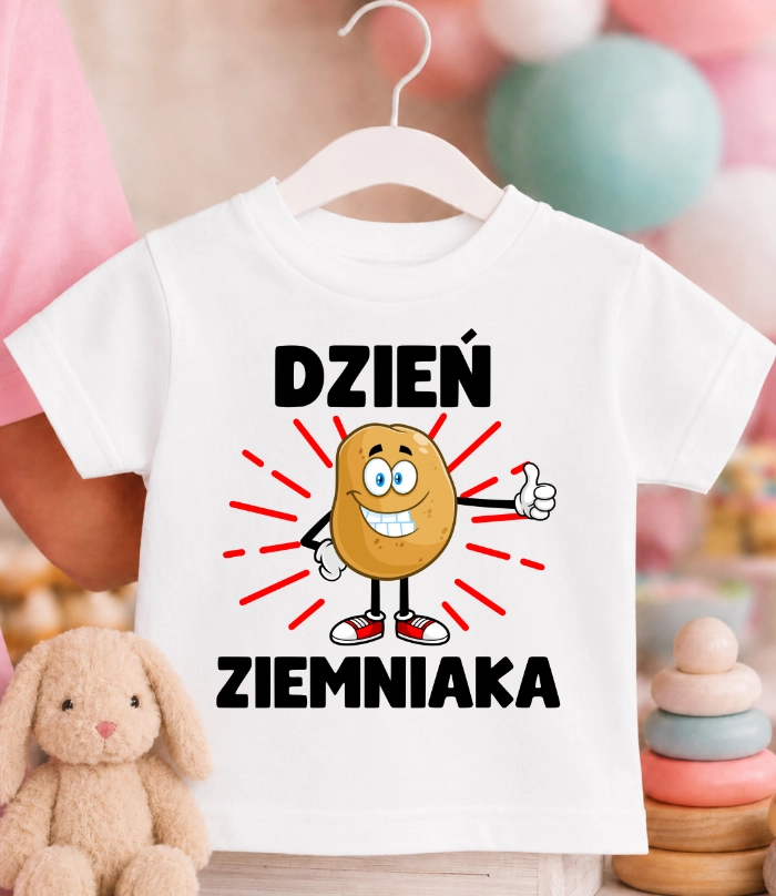 Koszulka dziecięca ''DZIEŃ ZIEMNIAKA'' Z ZIEMNIAKIEM