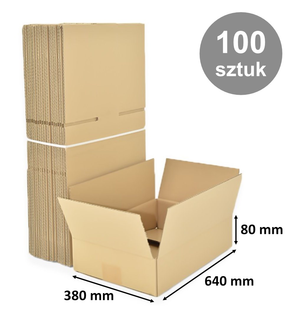 Kartony klapowe pudełka kartonowe 640x380x80 mm Paczkomat A 100 szt.