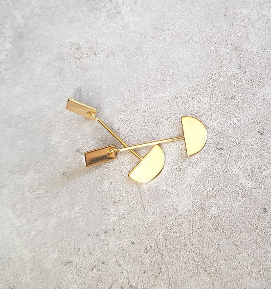 Kolczyki pozłacane Half Moon v Gold