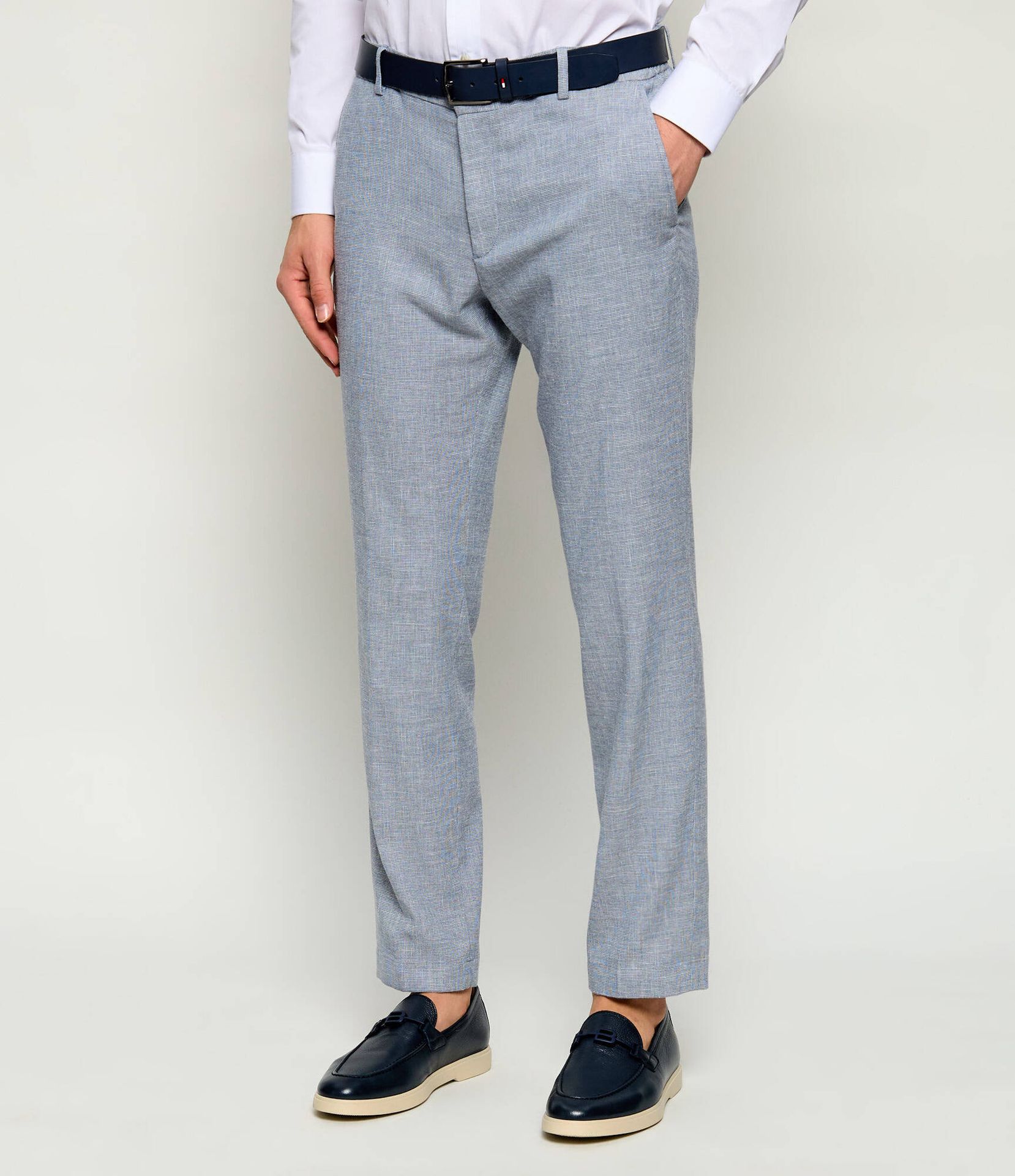 Joop! Spodnie chino Sake-W Slim Fit z dodatkiem lnu