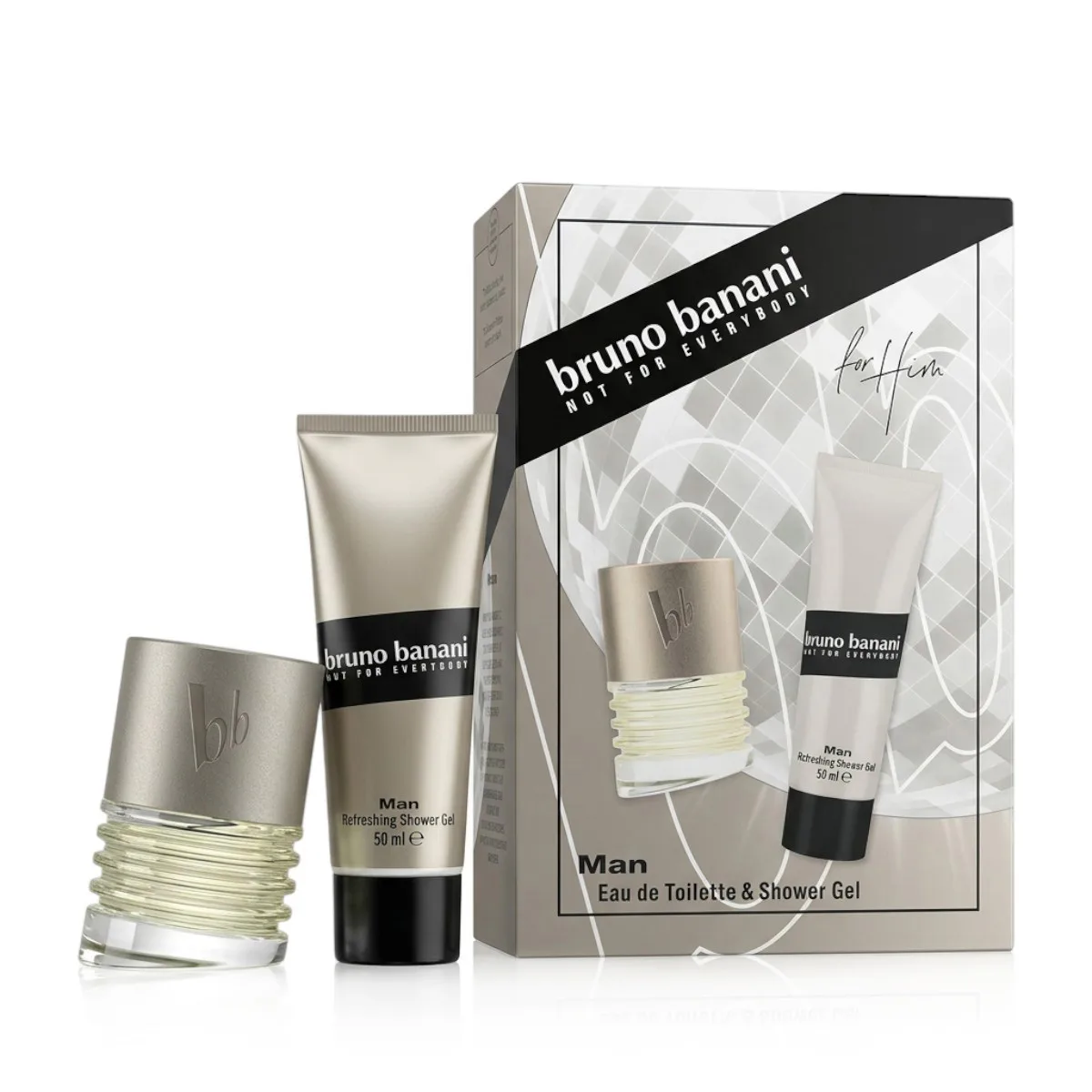 Bruno Banani Man zestaw dla mężczyzn Woda toaletowa 30 ml + Żel pod prysznic 50 ml opcja Silver Structure