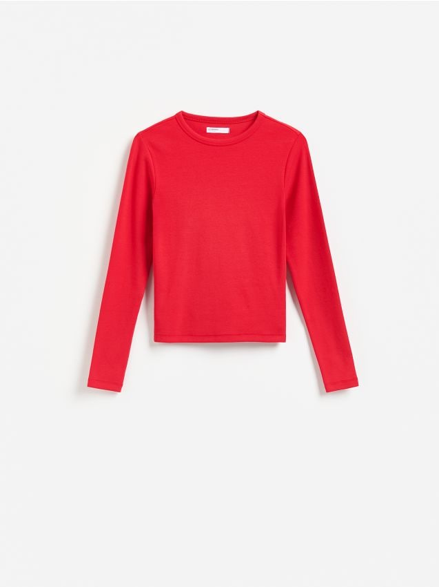 Reserved - Longsleeve z modalem - czerwony
