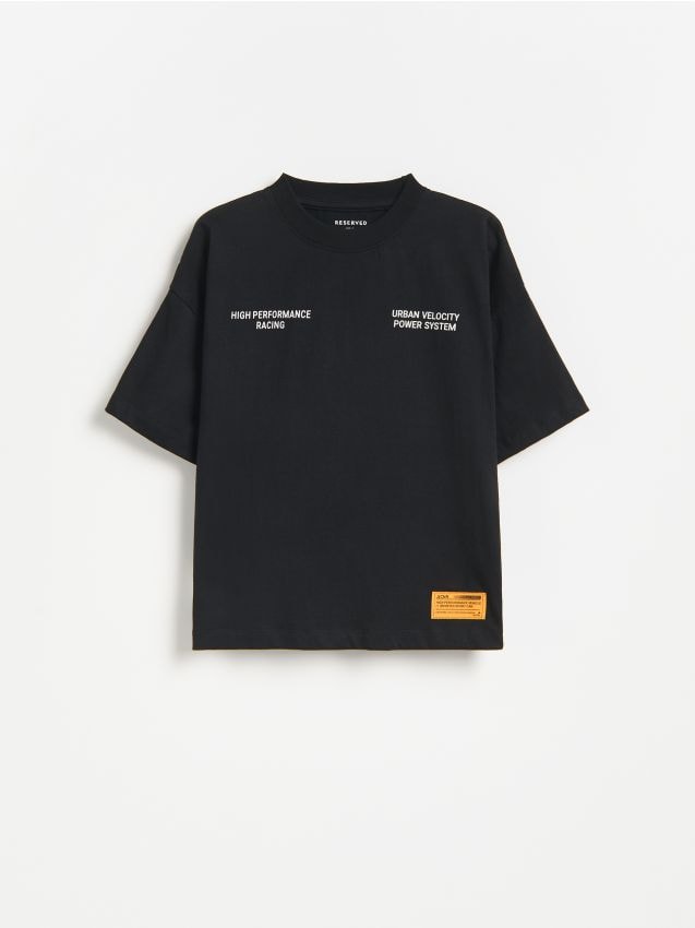 Reserved - T-shirt z nadrukiem - czarny