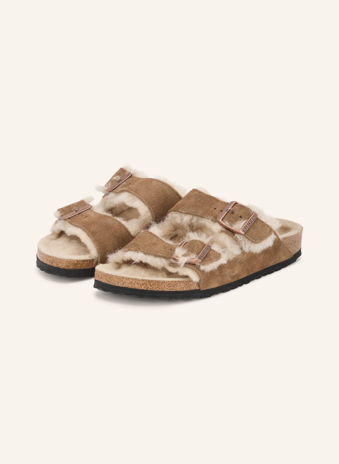 Birkenstock Klapki Arizona Shearling braun