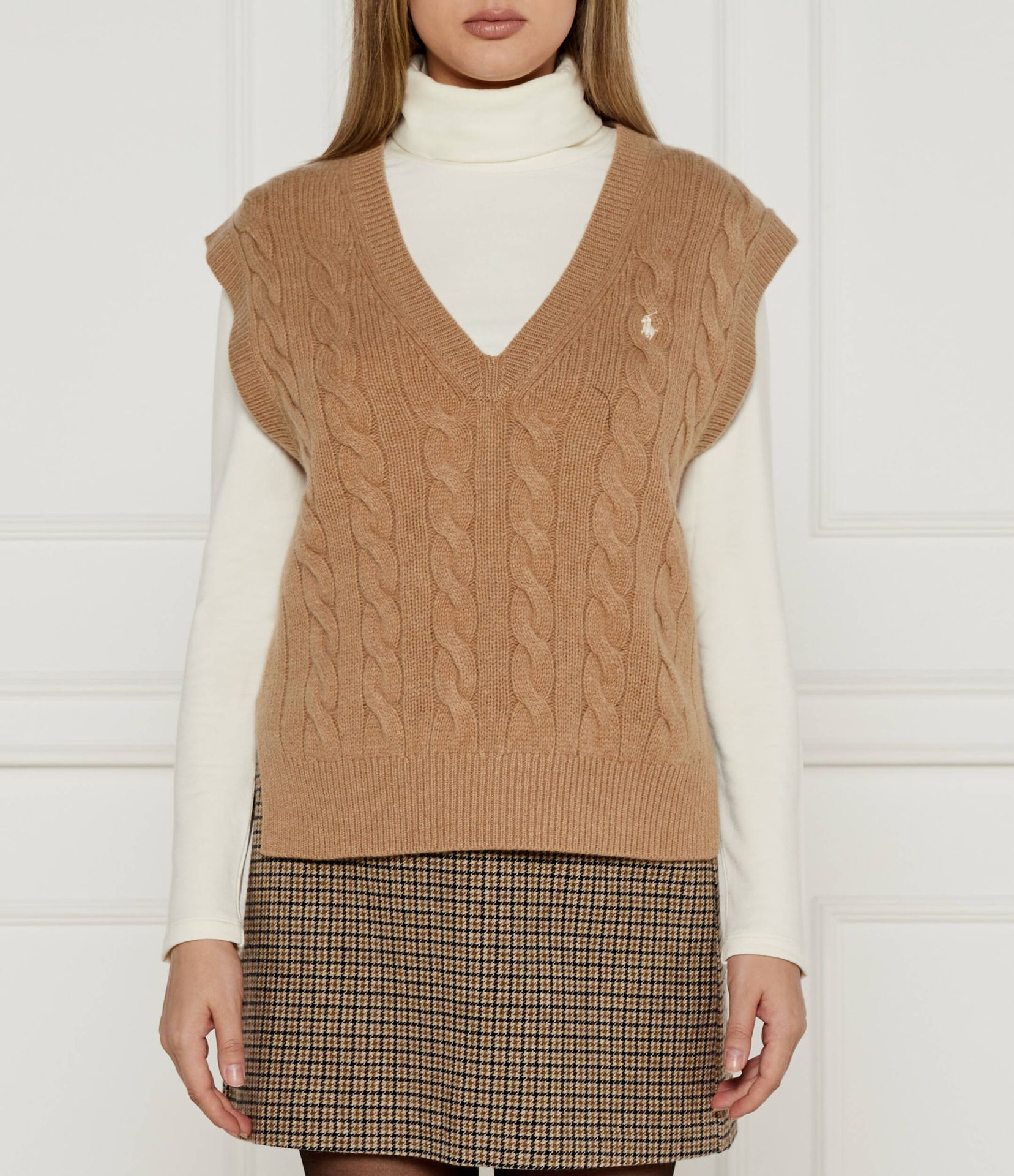 POLO RALPH LAUREN Wełniana kamizelka Loose fit z dodatkiem kaszmiru