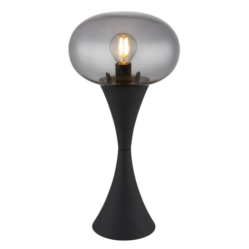 Lampa stołowa Globo Lula Globe, klosz z matowego czarnego szkła przydymionego, 1 gniazdo E14