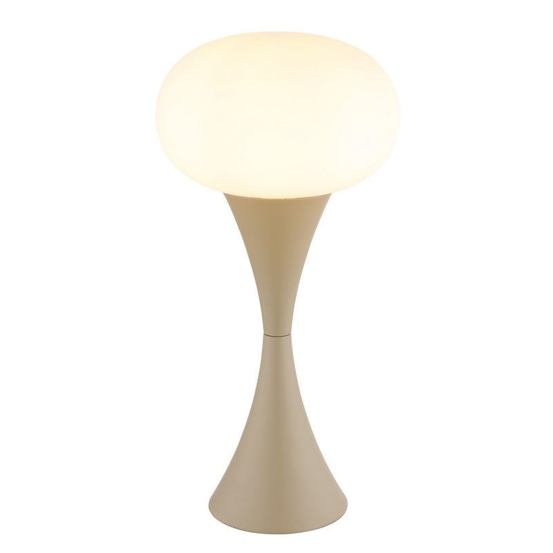 Lampa stołowa Globo Lula Globe, matowy klosz z opalowego szkła w kolorze piaskowym, gniazdo E14