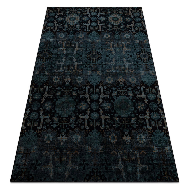 Dywan wełniany OMEGA KARAJA kwiaty granat 235x350 cm