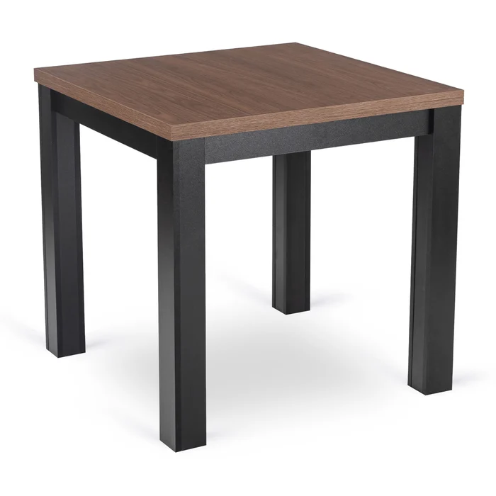 Stół Kwadratowy Rozkładany MAX 80-160 cm Orzech Nicea/Czarny Loft
