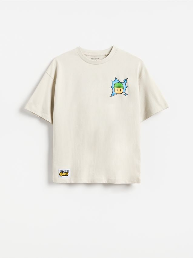 Reserved - T-shirt Stumble Guys - jasnoszary