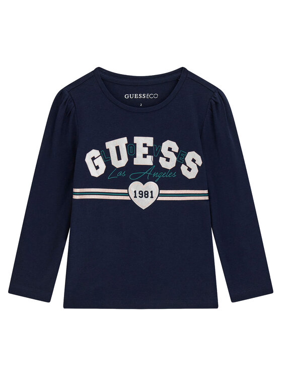 Guess Bluzka K6YI18 K3698 Granatowy Regular Fit