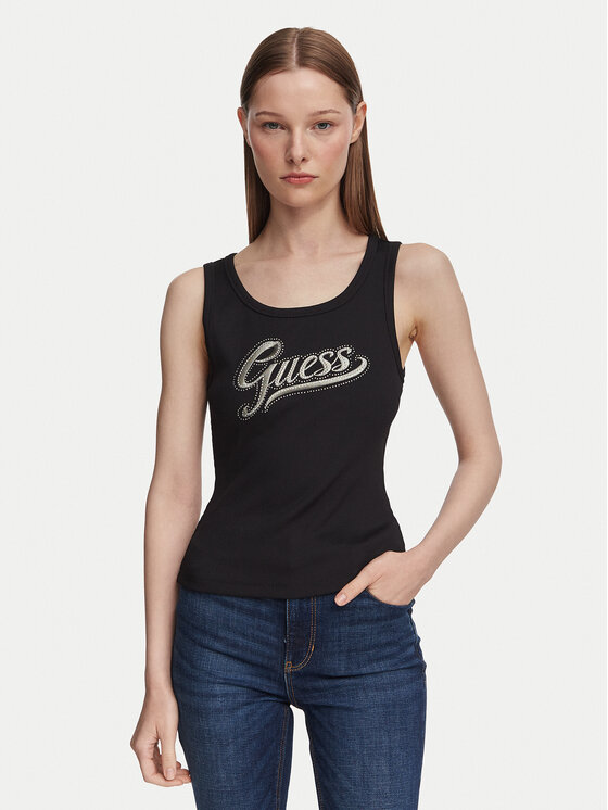 Guess Top W6YP30 K4380 Czarny Slim Fit