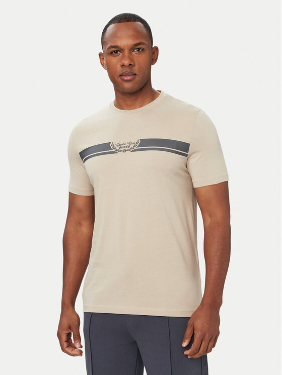 Guess T-Shirt Z6YI25 K5089 Beżowy Regular Fit