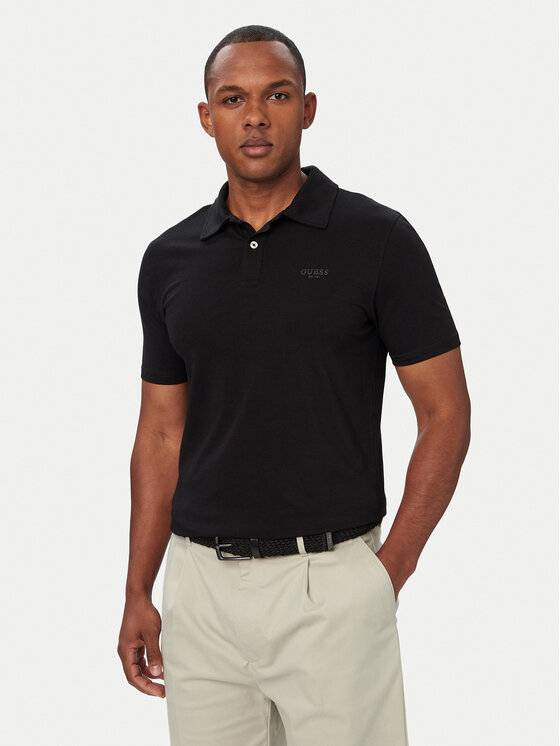 Guess Polo M6YP07 K4104 Czarny Slim Fit