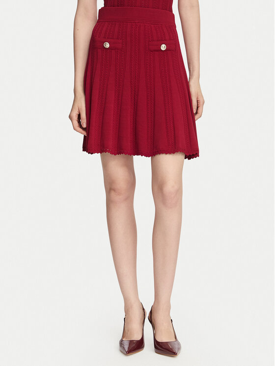Guess Spódnica mini W6YD21 Z0971 Bordowy Regular Fit