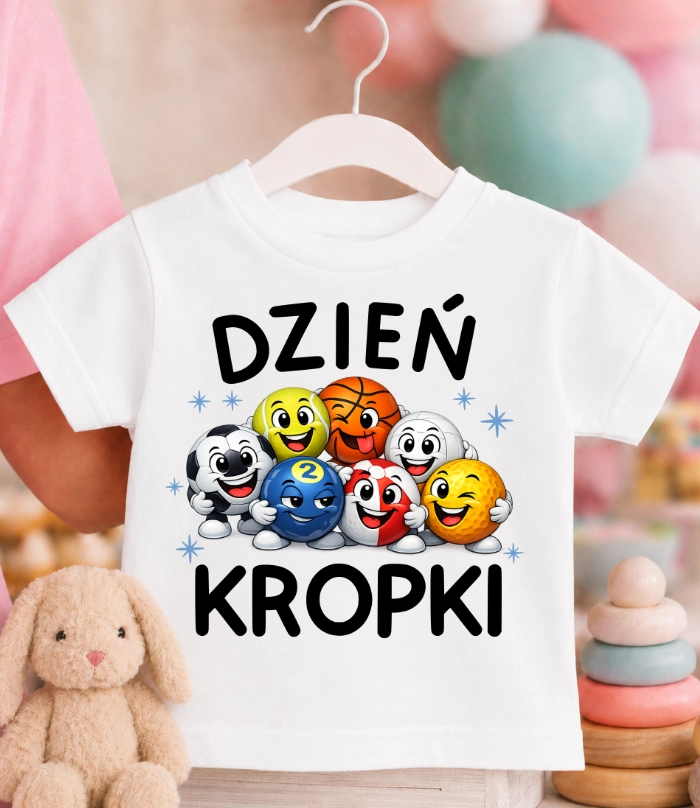 Koszulka na DZIEŃ KROPKI z piłkami