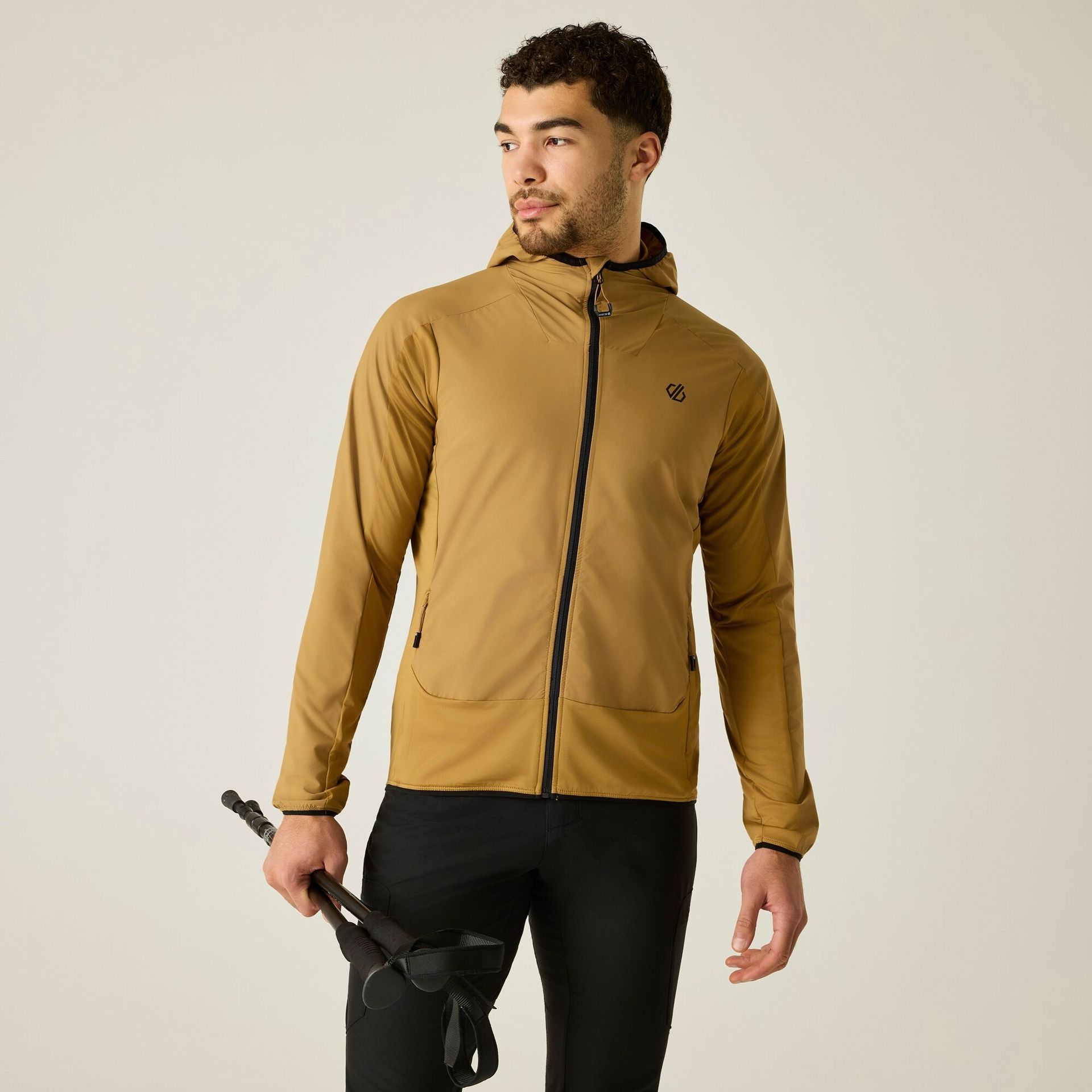 Dare 2b Bluza męska z kapturem rozsuwana Endurance Strength Stretch Brązowy, Rozmiar: 3XL