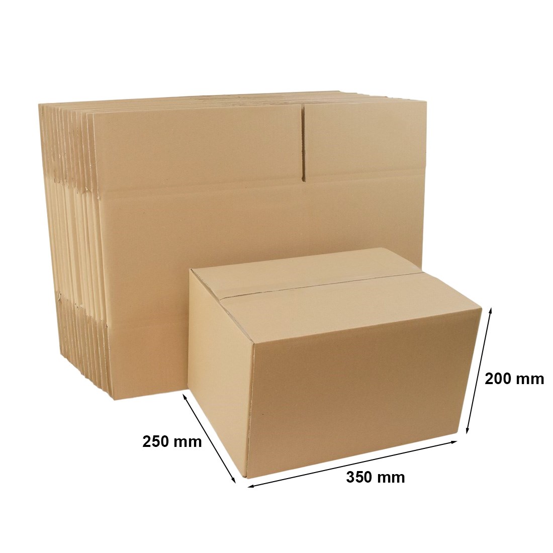 Kartony klapowe brązowe, pudełka kartonowe 350x250x200 mm BC580, 10
