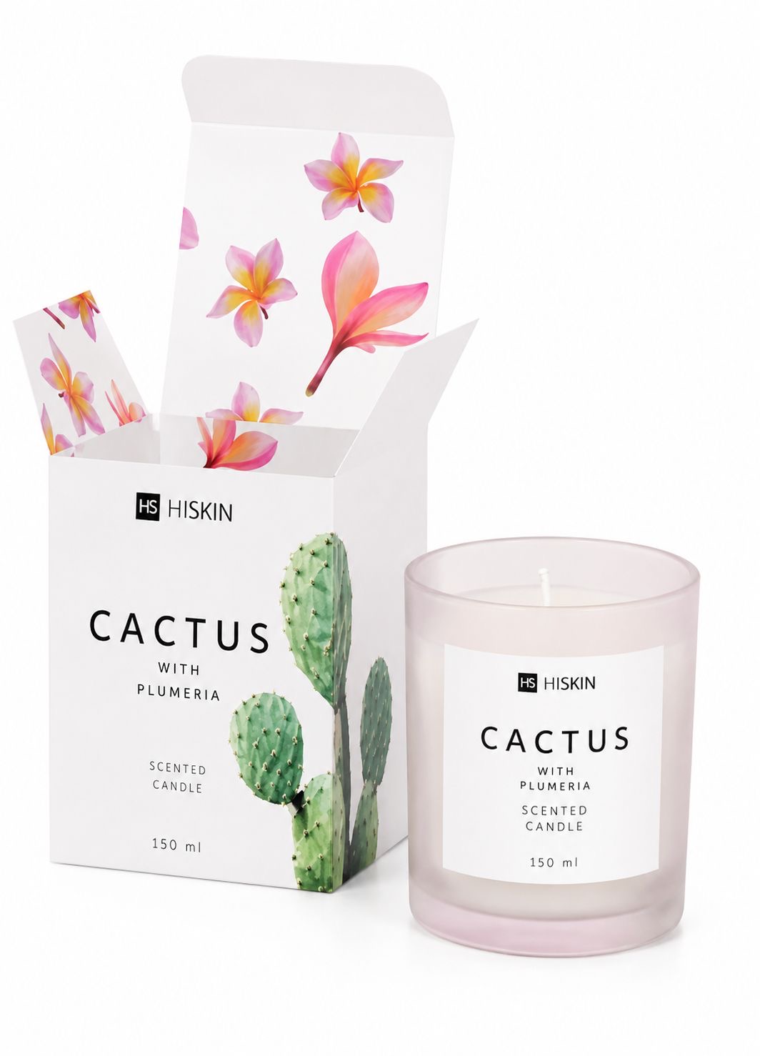 HISKIN Świeca Sojowa Kaktus z Plumerią 100ml