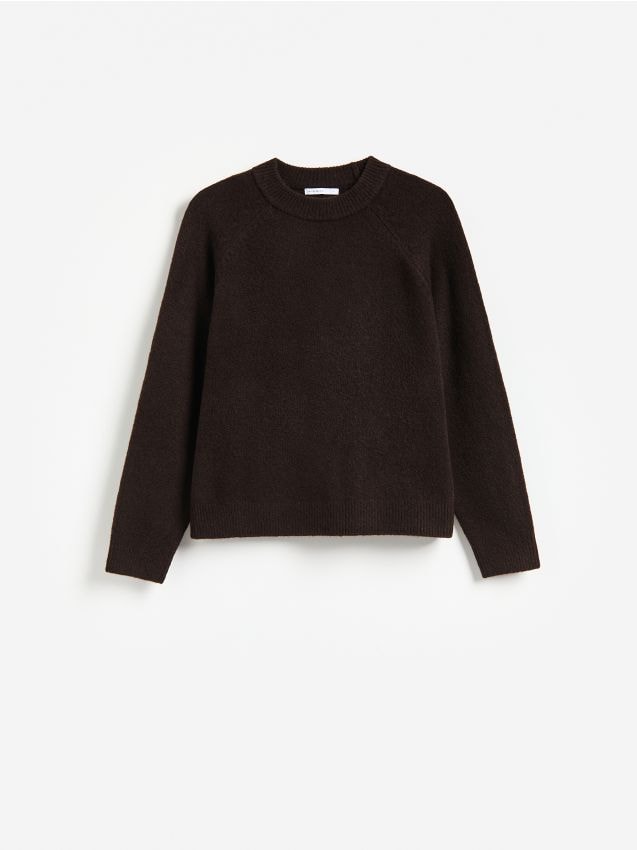 Reserved - Sweter z domieszką wełny - ciemnobrązowy