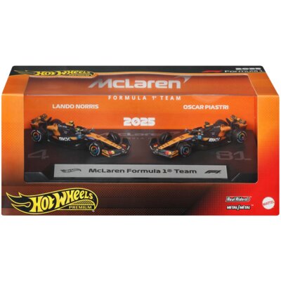 Zestaw pojazdów Hot Wheels Premium Formuła 1 Bolidy F1 McLaren Oscar Piastri Lando Norris JMM91 (2 szt.)