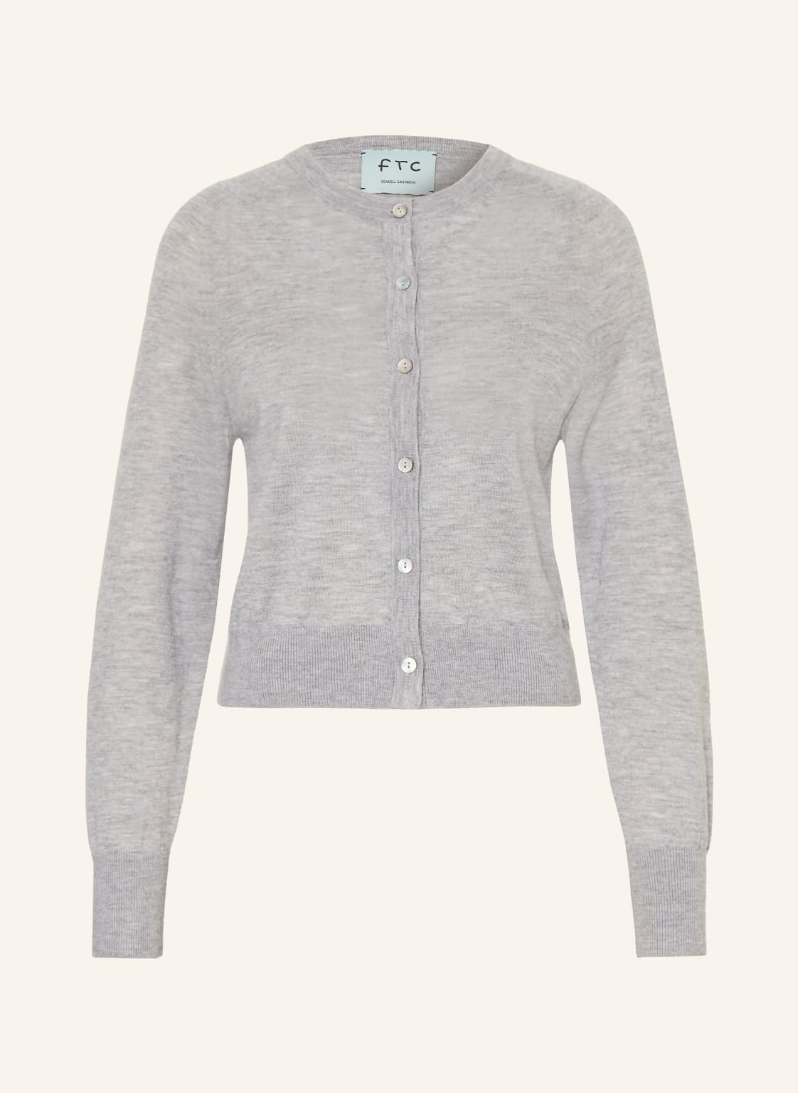 Ftc Cashmere Kardigan Z Kaszmiru grau