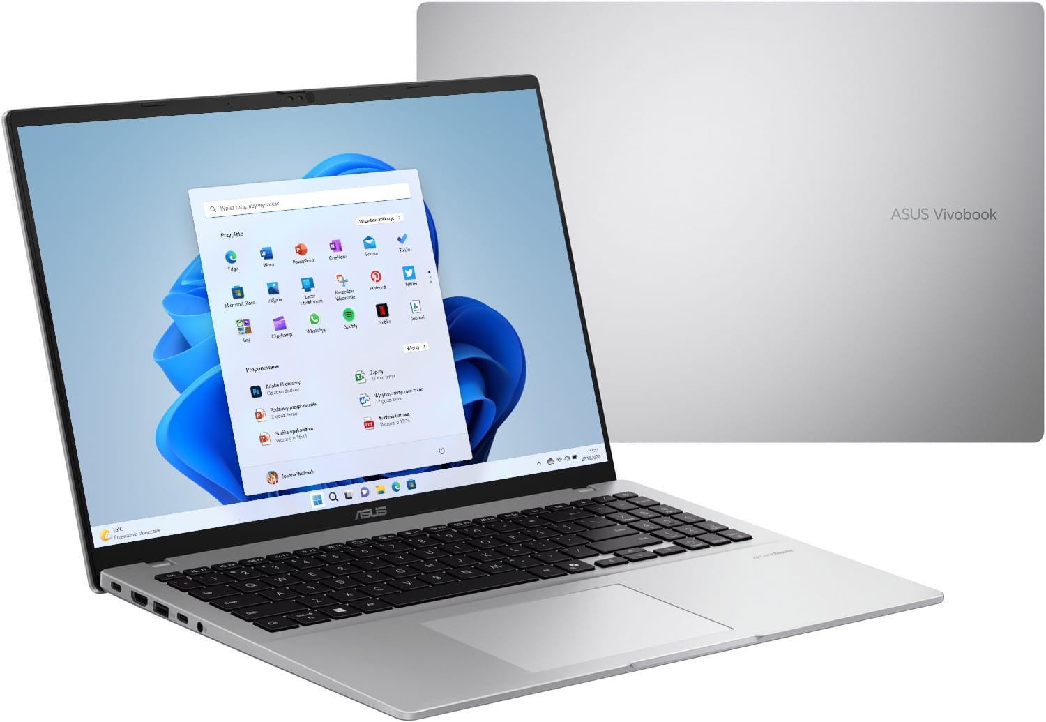 ASUS VivoBook 16 X1607CA-MB124W - Ultra 7 255H 16'' 16GB 512GB W11H Srebrny 90NB15A2-M00C60
