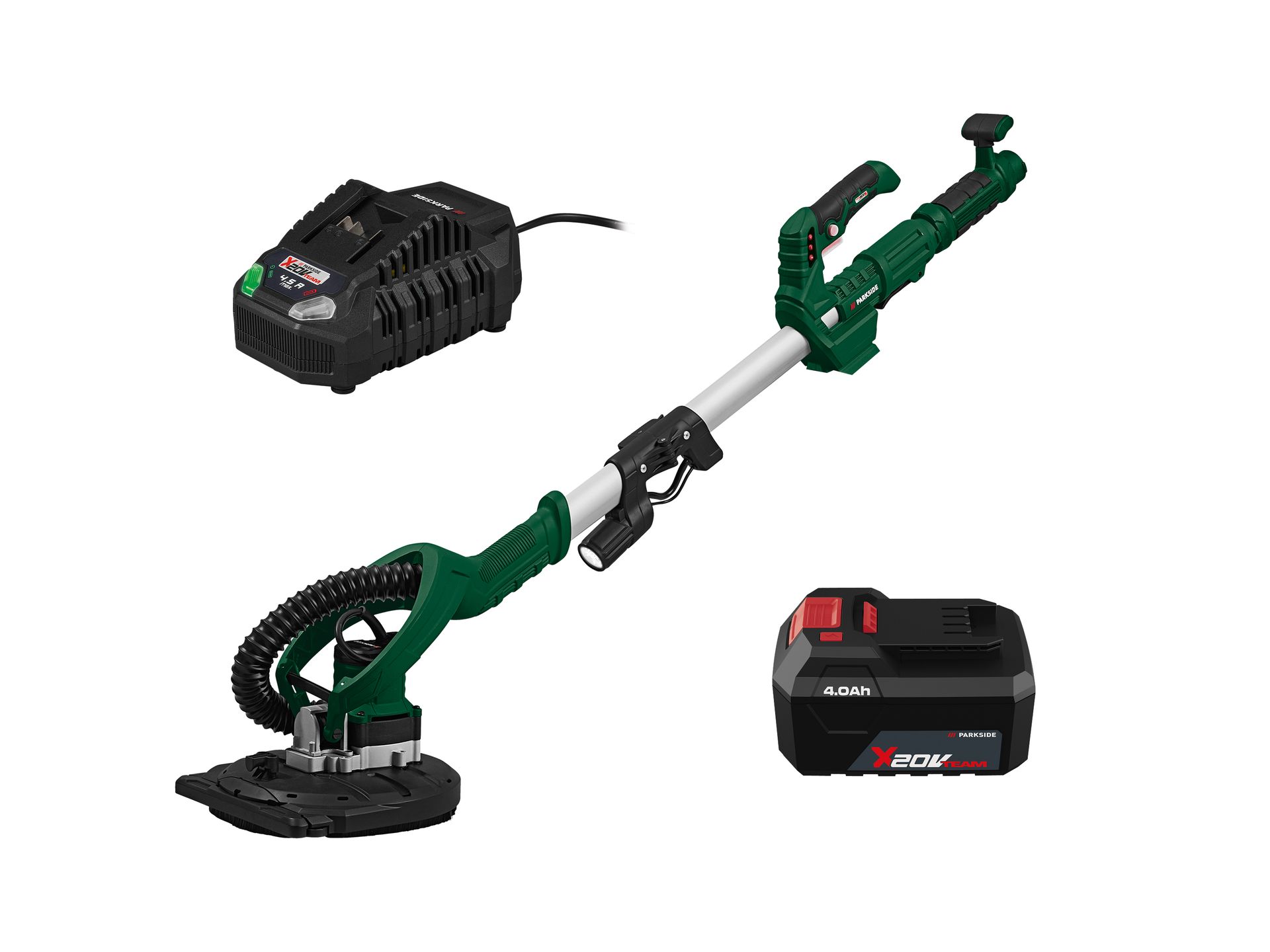 PARKSIDE® Zestaw 20 V Szlifierka do ścian i sufitów z akumulatorem 4 Ah i ładowarką 120 W
