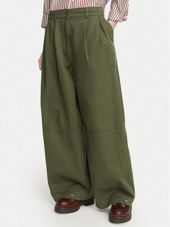 Weekend Max Mara Spodnie materiałowe Bacca 2625136111 Khaki Relaxed Fit