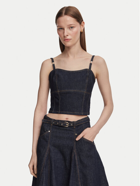 Guess Top W6YH15 D1351 Granatowy Slim Fit