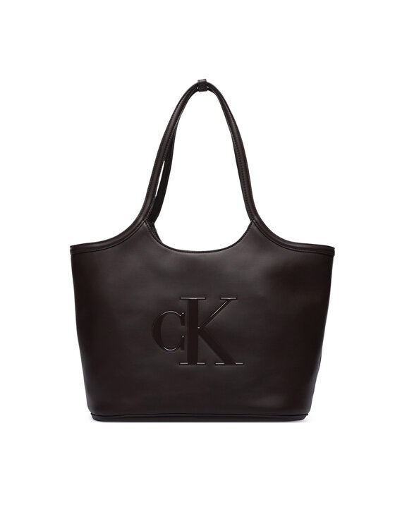 Calvin Klein Torebka Bold Ck Shopper LV04F3562G Bordowy