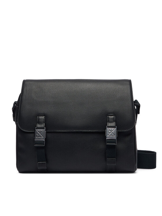 Calvin Klein Saszetka Emblem Hw Flap Messenger LV04D3508G Czarny