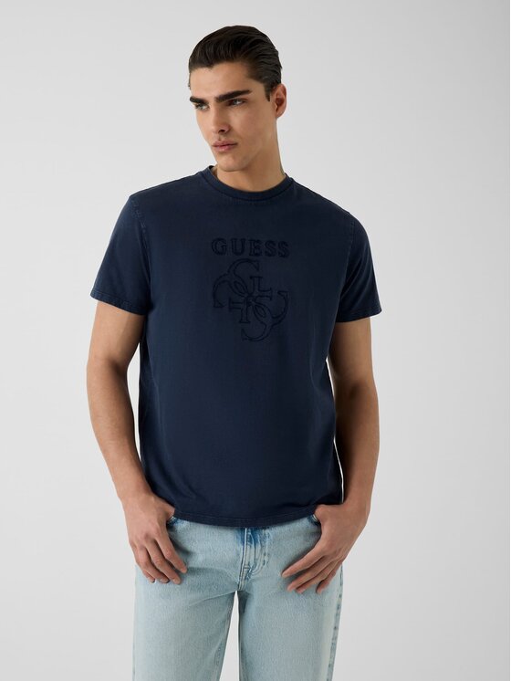 Guess T-Shirt 183046 Niebieski Classic Fit