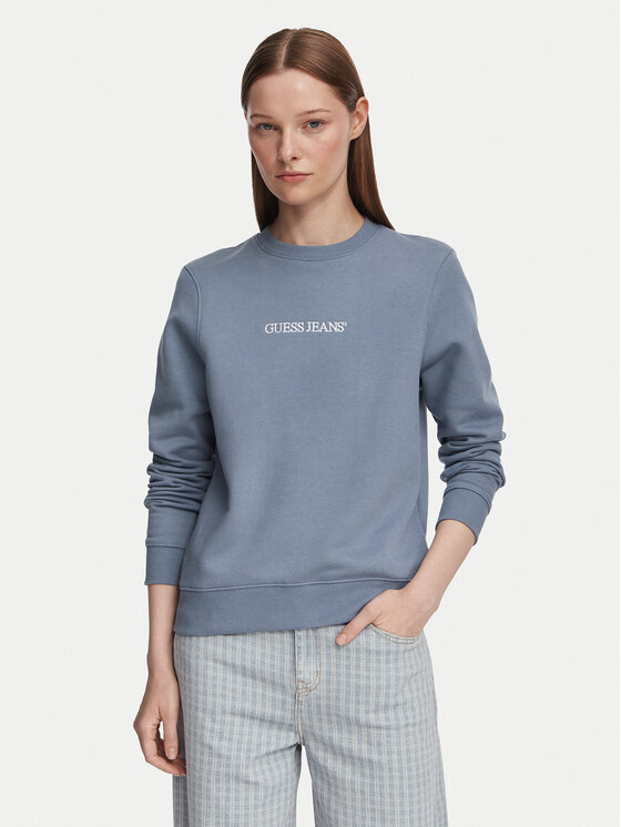 Guess Bluza W4YQ10 KC811 Niebieski Regular Fit