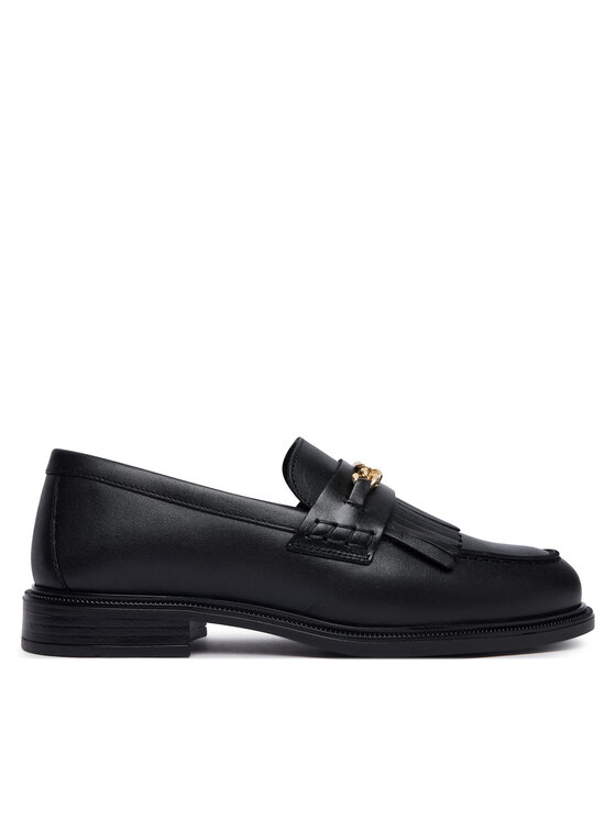 Tommy Hilfiger Loafersy Th Chain Fringe Leather Loafer FW0FW09668 Czarny