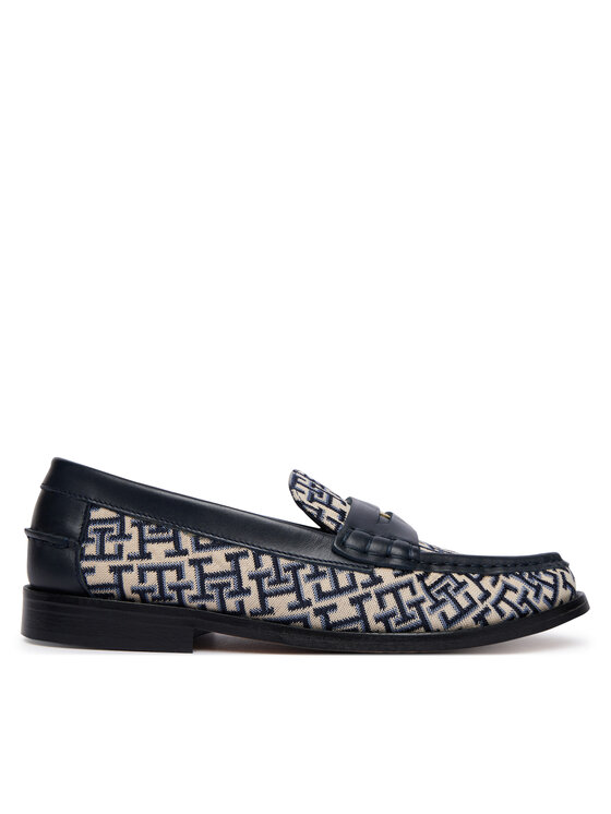 Tommy Hilfiger Loafersy Th Monogram Penny Bar Loafer FW0FW09537 Granatowy