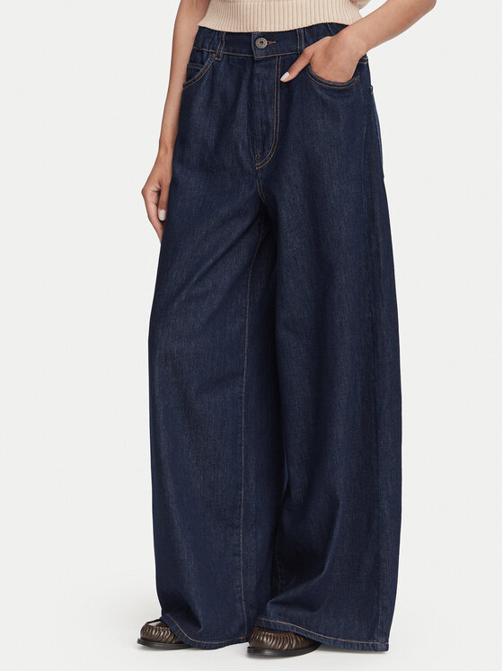Weekend Max Mara Jeansy Zattera 2625186031 Granatowy Wide Leg