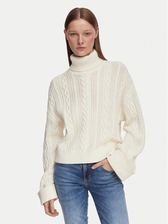 Guess Golf W6YR45 Z1206 Kremowy Regular Fit