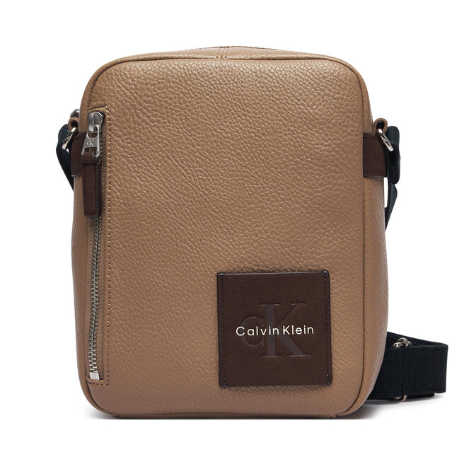 Saszetka Calvin Klein Bold Pebble Ssnl Simple Reporter LV04D3624G Beżowy