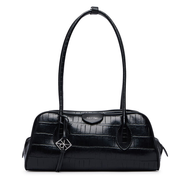 Torebka Calvin Klein Emblem Trio Croco Shoulder Bag LV04F3780G Czarny