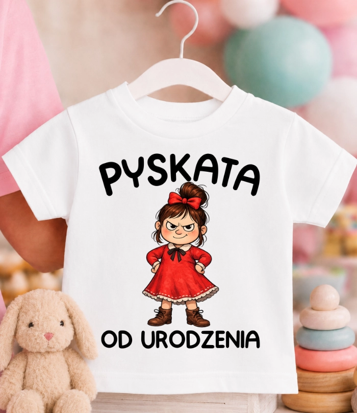 Koszulka dziecięca ''PYSKATA OD URODZENIA''