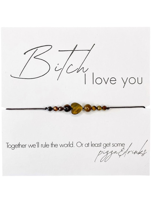 Bi.ch I love you Bransoletka z kamieni naturalnych Tygrysie oko