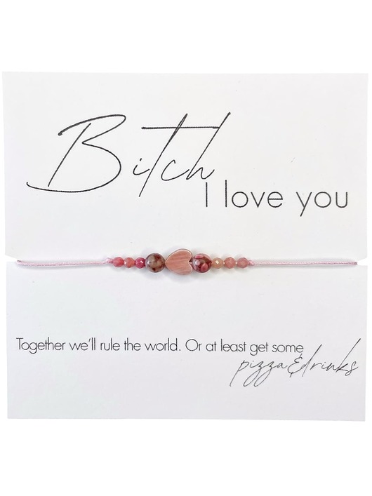 Bi.ch I love you Bransoletka z kamieni naturalnych Sodalit, Rodonit, Rodochrozyt