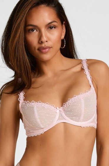 Hunkemöller Biustonosz Bez Wyściółki z Fiszbinami Eleanora Różowy