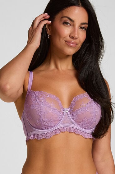 Hunkemöller Biustonosz Bez Wyściółki z Fiszbinami Naomi Fioletowy